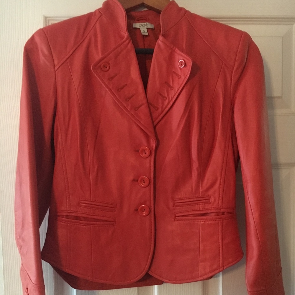 Orange Coral buttoned women’s jacket